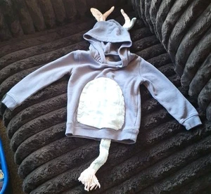 Animal Hoodie With Horns And Tail Handsewn Attached Features Sz 5T Kids - Picture 1 of 19