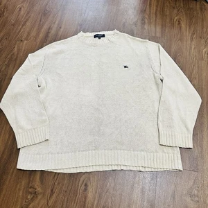Burberry London Hombre Talla 7 Grande XL? Jersey de punto crema con logotipo bordado - Imagen 1 de 7
