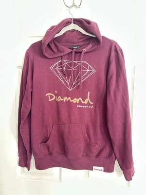 Diamond Supply Co Unisex Hoodie Burgundy Size M Preowned, Lightweight A1 - Image 1 of 4