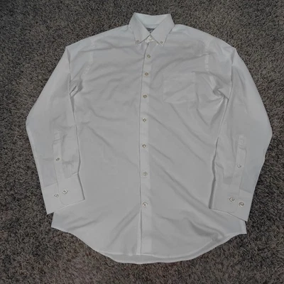 Camisa Peter Millar Summer Comfort Para Hombre Mediana Blanca Manga Larga Con Botones Foto 1 de 4