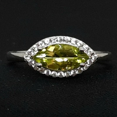 World Class 1.12ctw Peridot & White Sapphire 925 Sterling Silver Ring Size 8 - Image 1 of 4
