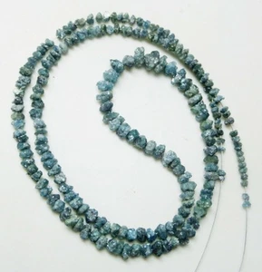 20.12 ct natural green blue color raw rough diamond beads 16'' STRANDS SEE VIDEO - Picture 1 of 2