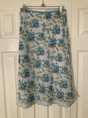 Vintage Speechless Skirt Juniors Medium 90s Blue Floral Cottage Y2K Lined USA - Image 1 of 4