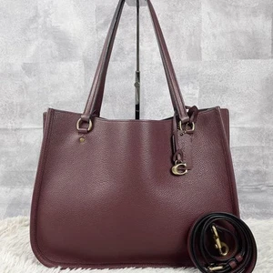 Bolso de hombro Coach C3768 Tyler de cuero burdeos - Imagen 1 de 10