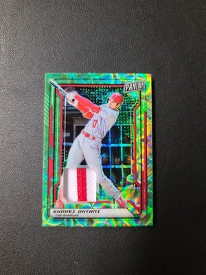 2019 Panini National Convention VIP Shohei Ohtani NEON GREEN Jersey Patch #/25 - Image 1 of 4