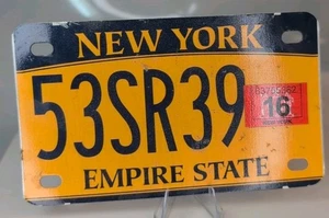 New York Motorrad Nummernschild 53SR39 Empire State Cycle - Bild 1 von 4