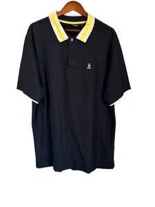 Psycho Bunny Men Polo Short Sleeve Size XLT Navy/Lime - Picture 1 of 4