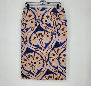 Johanna Ortiz 100% Linen Midi Skirt Womens Size 10 Multicolor Floral Print - Picture 1 of 13