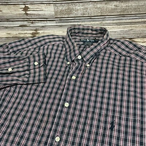 Ralph Lauren The Big Shirt Plaid Button Down Long Sleeve Classic Fit Size Large - Picture 1 of 7