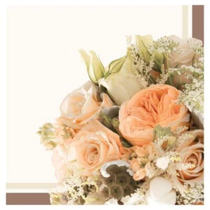 Rose Gold Bouquet Floral Bridal Shower Wedding Party Paper Beverage Napkins - Picture 1 of 1