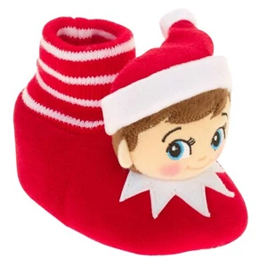 Die Elfe im Regal Kleinkind Jungen Plüsch rot Weihnachten Hausschuhe Slipper Schuhe 7-8 - Bild 1 von 1