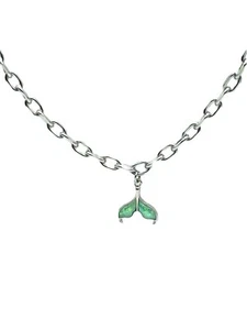 Mermaid Tail Necklace | 316L Grade Surgical Stainless Steel | Platinum - Picture 1 of 4