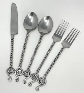 World Market Maroc Twist 1 Tafelmesser 2 Tafelgabeln 2 Tafellöffel 5er Set - Bild 1 von 6