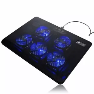 Cooling Portable Laptop Pad LED Dual USB 4 Fans Cooler Adjustable Stand Cool pad - Picture 1 of 9