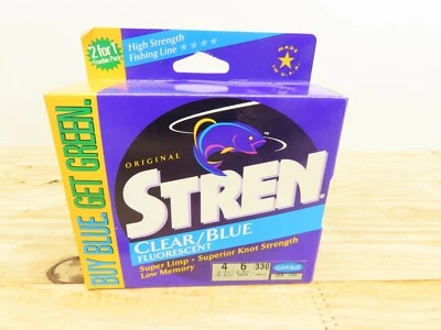 Stren Original Service Spool Fishing Line 4lb &8lb Clear/Blue and Lo Vis Green - Image 1 of 4