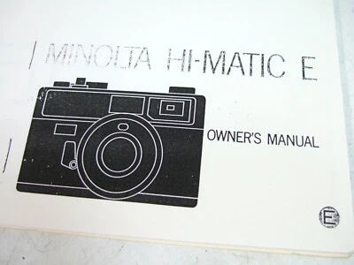 MINOLTA HI-MATIC E 35mm Camera INSTRUCTIONS MANUAL Reprint (OTC) - Image 1 of 2