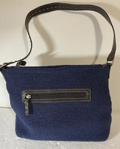 The SAK Handbag Purse Blue Brown Trim and Single Strap 10 in Drop Periwinkle - Picture 1 of 10
