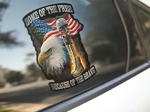 Vinyl Decal American Flag Eagle patriotic sticker car window laptop veteran - Picture 1 of 3