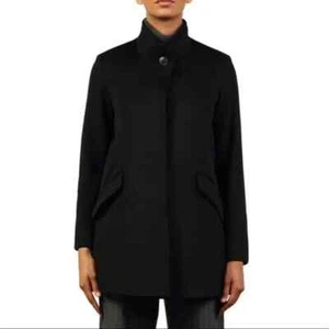 NEW Fleurette Stand Collar Wool Car Coat in Black - Size 12 #C4391 - Picture 1 of 8