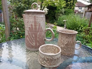 Bob Park Culloden Studio Pottery Scotland Coffee Pot Milk Jug & Sugar Bowl - Picture 1 of 11