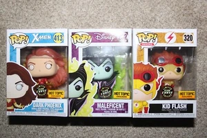 Funko Pop Hot Topic Exclusive Chase Dark Phoenix, Maleficent, and Kid Flash - Picture 1 of 5