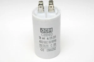 Condensatore funzionamento motore 18 UF 450VAC 450 V AC CBB60 18 UF bianco rotondo tappo 50/60 HZ - Foto 1 di 5