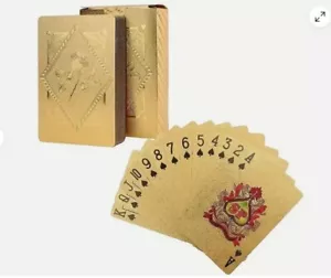 Metallic GOLD Foil Deck of Elegant Playing Cards - Plastic & Washable - Picture 1 of 8