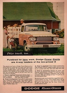 Dodge 1951 plataforma de estacas camioneta ""Prize Truck"" anuncio en color original - Imagen 1 de 1
