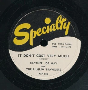 78tk-Black Gospel-SPECIALTY 880-Joe May/Pilgrim Travelers-(It don't cost very) - Imagen 1 de 2