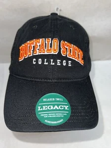 Berretto Buffalo State College nero cotone twill tessuto Legacy nuovo con etichette, con inserto - Foto 1 di 9