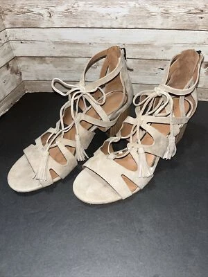 Elie Tahari Burano EUR 41 US 9 Tan Suede Strappy Gladiator Sandals Heels EUC - Image 1 of 4
