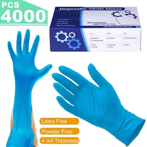 Guantes de examen de nitrilo 100-4000 piezas (sin polvo ni látex) tamaño mediano 4 mil de grosor - Imagen 1 de 10