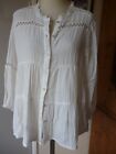 Culture White Indian cotton cheesecloth tiered Blouse Jacket Hippy boho Cruise