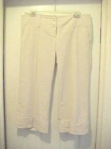 Tracy Evans Junior Größe 7 Capri Stretch Hose einfarbig hellbraun beige 20" Schrittlänge  - Bild 1 von 5