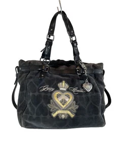 Juicy Couture Black Heart Jacquard Dearest Hobo Handbag With Charm & Adjustable - Picture 1 of 15