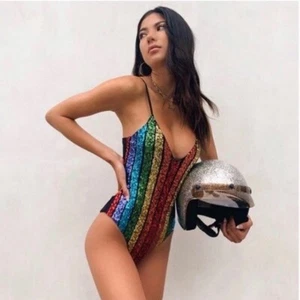 NUOVISSIMO CONIGLIETTO DA SPIAGGIA ARCOBALENO SLOANE PEZZO UNICO MONOKINI PICCOLO - Foto 1 di 5