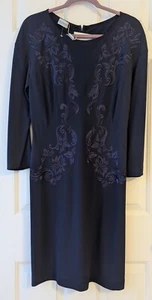 NEW ALBERTA FERRETTI PHILOSOPHY WOMEN'S NAVY DRESS US 8 IT 44 MADE IN ITALY - Picture 1 of 13
