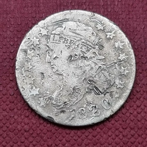 1820 Capped Bust Dime 10c Circulated damaged #43375 Cover