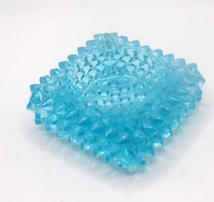 Sodelo de sal votivo vintage azul agua Fenton Hobnail cenicero - Imagen 1 de 4