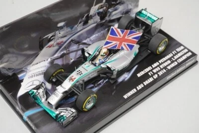 1:43 MINICHAMPS 413140544 Mercedes AMG Petronas W05 Hybrid Abu Dhabi GP 2014 #44 - Image 1 of 4
