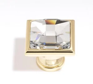 Alno C212-CLR/GLD Swarovski Kristall 1 1/4" Kristallknopf Gold - Bild 1 von 1