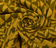 Sushila Vintage jaune indien Saree 100% pur coton imprimé tissu artisanal doux