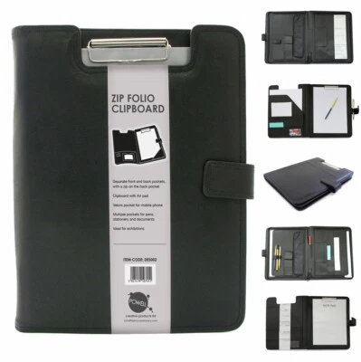 A4 Business Clipboard Portfolio Faux PU Leather Conference Document Folder File  - Image 1 of 4