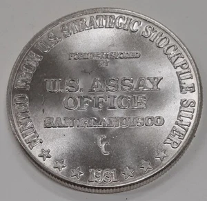 Unidad de comercio de plata .999 1981 oficina de ensayos de Estados Unidos 1 onza - ver fotos - Imagen 1 de 2
