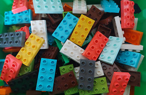 20 flache Lego Duplo Steine  Bauplatt2 x 4 Noppen 8er Bausteine flach 40666 NEU