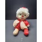 Vintage 1986 Poter Musical Wind Up Clown Doll Red And White Hearts With Tag