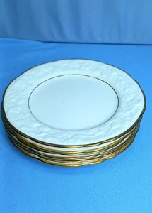 6 Vintage Royal Stafford Old English Oak Gold Trim Dessert Salad Plates Bread - Picture 1 of 4