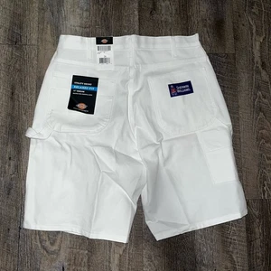 Nuevos Pantalones Cortos Dickies Sherwin Williams Hombres 34 x 11 Blanco Carpintero Pintor Utilidad - Imagen 1 de 6