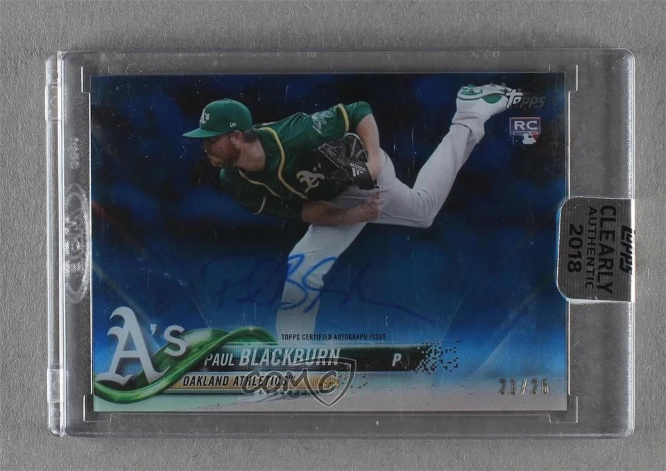 2018 Topps Clearly Authentic Blue /25 Paul Blackburn #CAA-PB Rookie Auto RC - Image 1 of 2