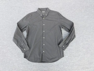 Camicia Gap uomo grande grigia nera check vestibilità standard con bottoni manica lunga - Foto 1 di 10